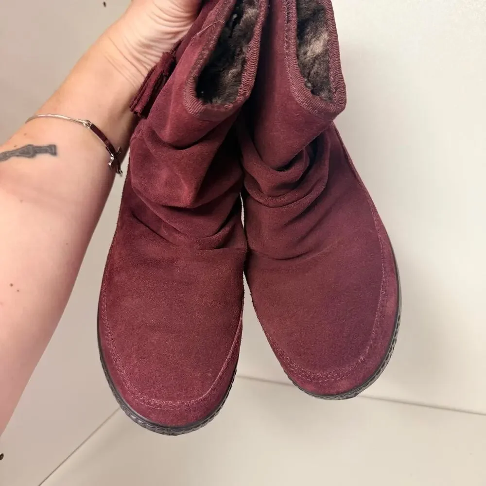 Hotter burgundy suede ankle boots